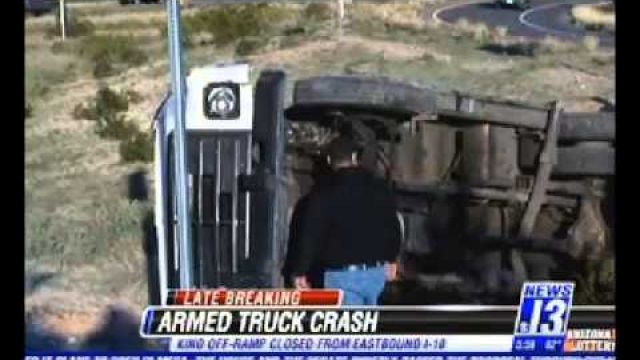 Armored Truck Spills Millions During I-10 Rollover In Arizona