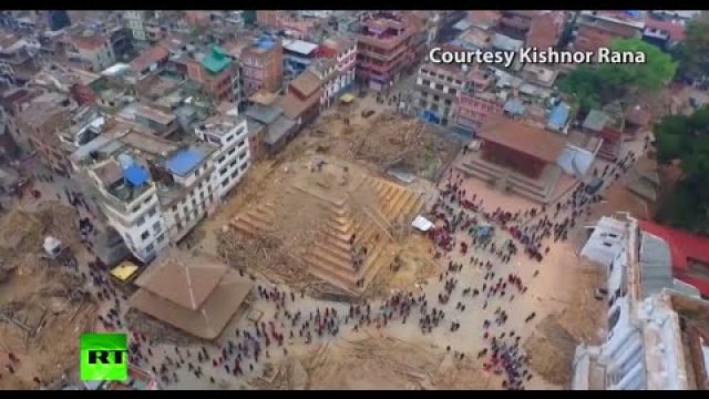 Drone Footage: Devastating Nepal earthquake aftermath