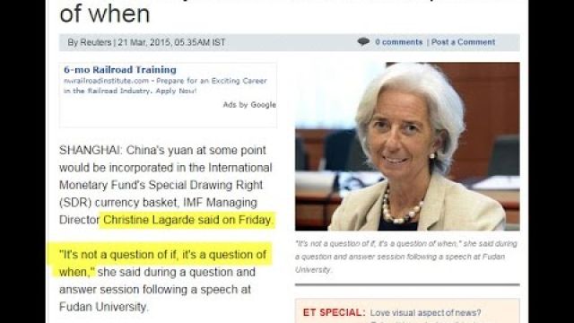 IMF News - Christine Lagarde Chinese Yuan SDR Inclusion