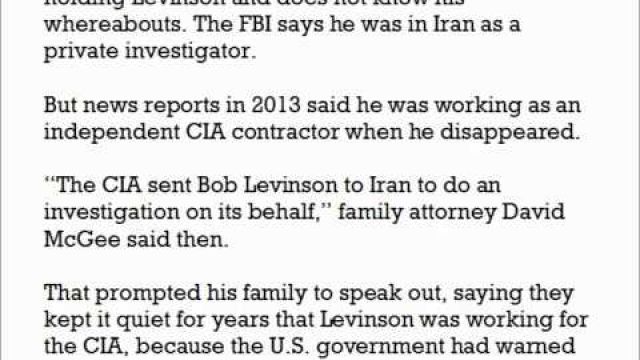 Held in Iran: FBI raises reward for missing ex FBI agent Levinson to $5 million