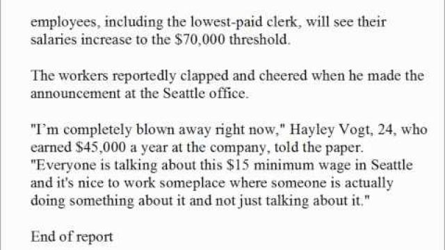 Seattle boss raises entire company's minimum wage to $70,000